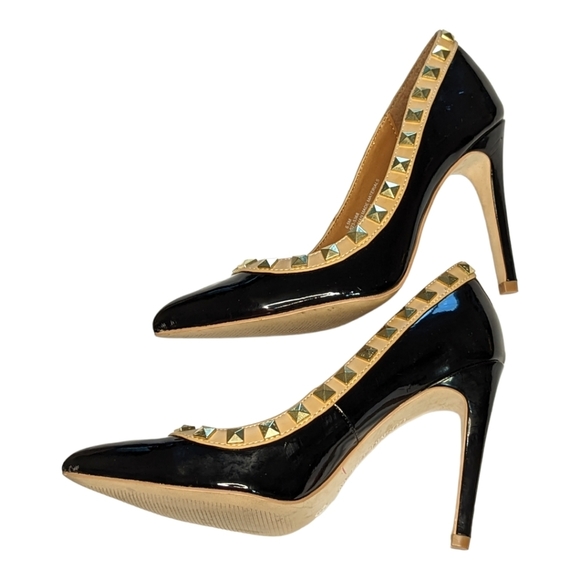 COSMOPOLITAN Black Rockstud Studded Emilia Pumps Size 6.5 - Picture 7 of 11